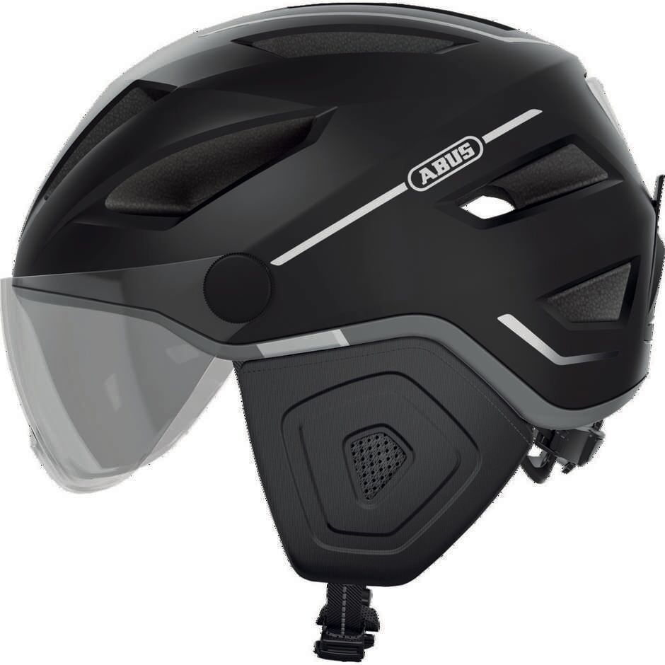 Casco Bici Abus Urban Pedelec 2.0 Ace Con visiera e led Nero taglia L