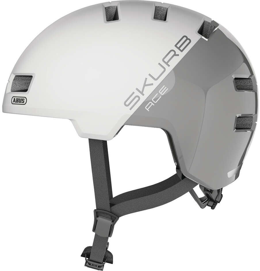 Casco Bici Abus Urban SKURB ACE Silver White taglia S