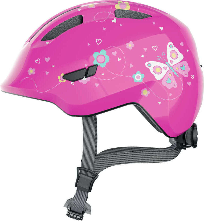 Casco Bici da Bambino Abus SMILE 3.0 Farfalle Rosa taglia M