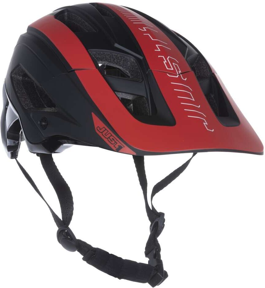 Casco Bici MTB eBike Just1 Air Lite Linear Rosso Nero Opaco taglia M/L