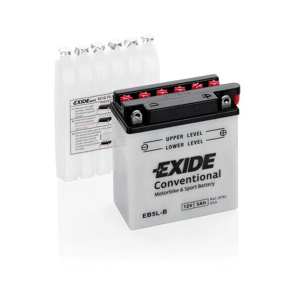 lampa batteria moto 12v - exide bike conventional - 5 ah-65a taglia unica