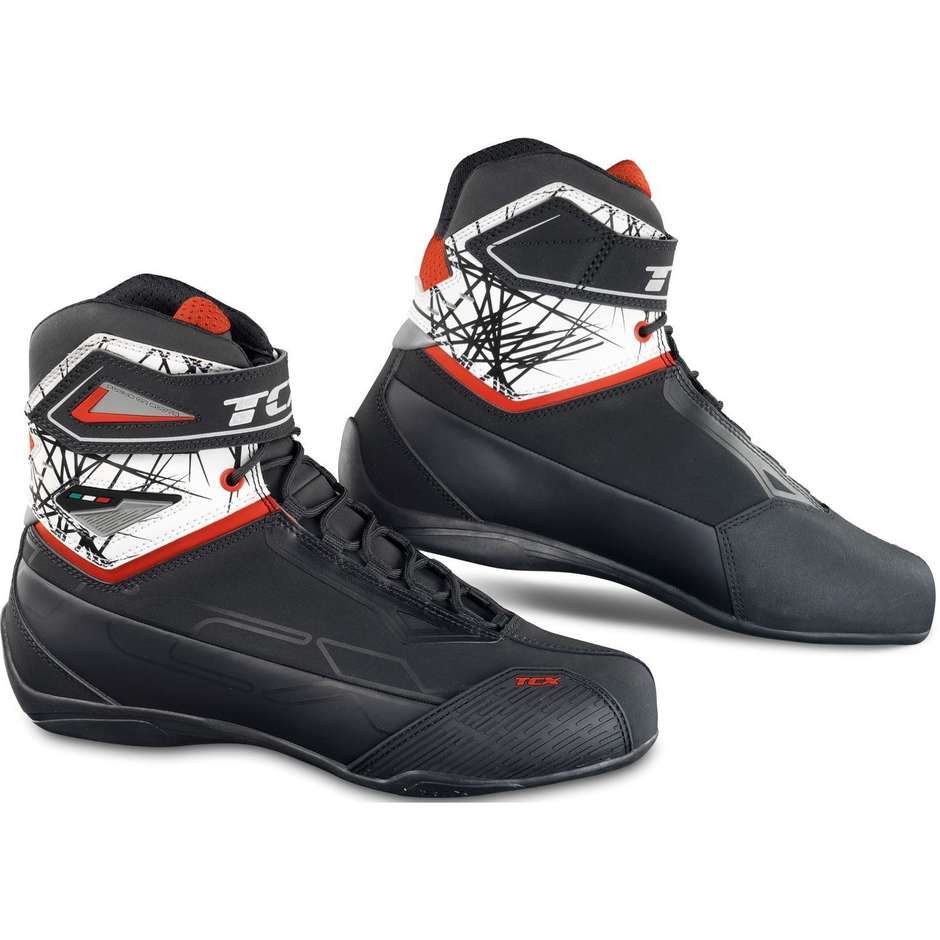 Scarpe Moto Sportive Tcx 9509 RUSH 2 WP Nero Bianco Rosso taglia 45