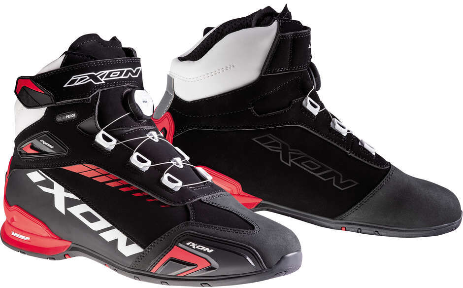 Scarpe Moto Tecniche Sportive Ixon BULL WP Nero Bianco Rosso taglia 42