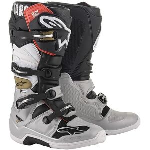 Stivali Moto Cross Enduro Alpinestars TECH 7 Nero Silver Bia taglia 13