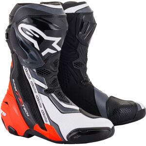 Stivali Moto Racing Alpinestars SUPERTECH R Nero Rosso Fluo taglia 46