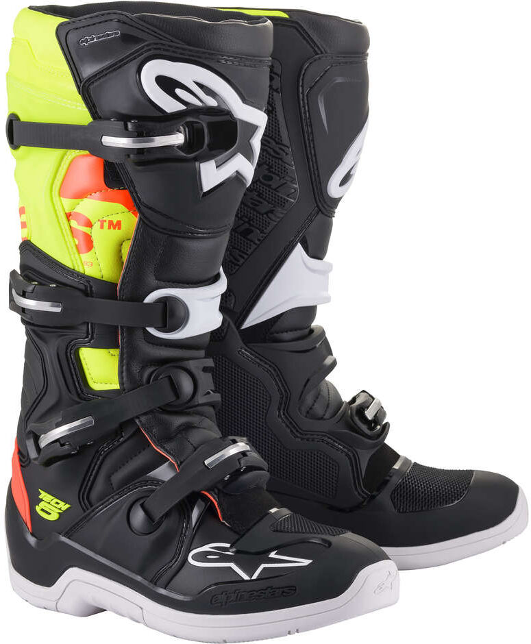 Stivali Moto Cross Enduro Alpinestars TECH 5 Nero Rosso Gial taglia 11