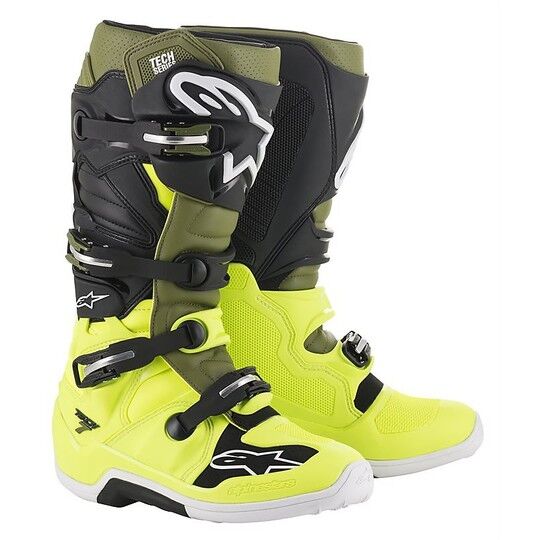 Stivali Moto Cross Enduro Alpinestars Tech 7 Giallo Verde Mi taglia 11