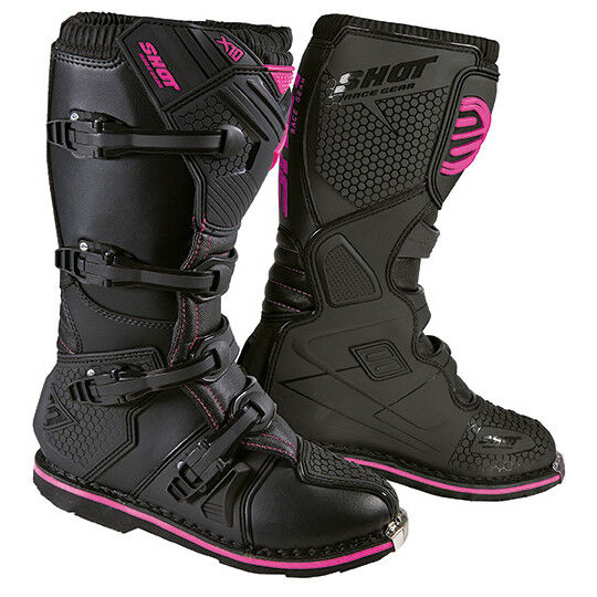 Stivali moto Cross Enduro Shot X10 2.0 Nero Fucsia taglia 45