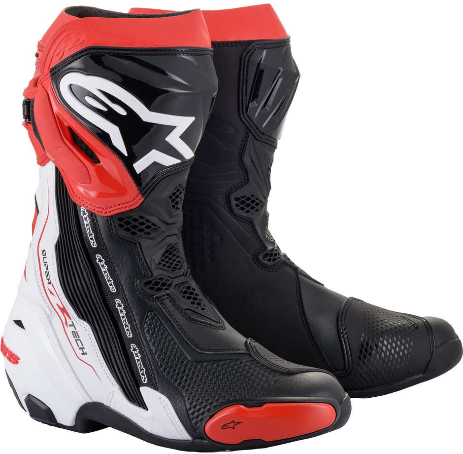 Stivali Moto Racing Alpinestars SUPERTECH R Nero Bianco Ross taglia 47