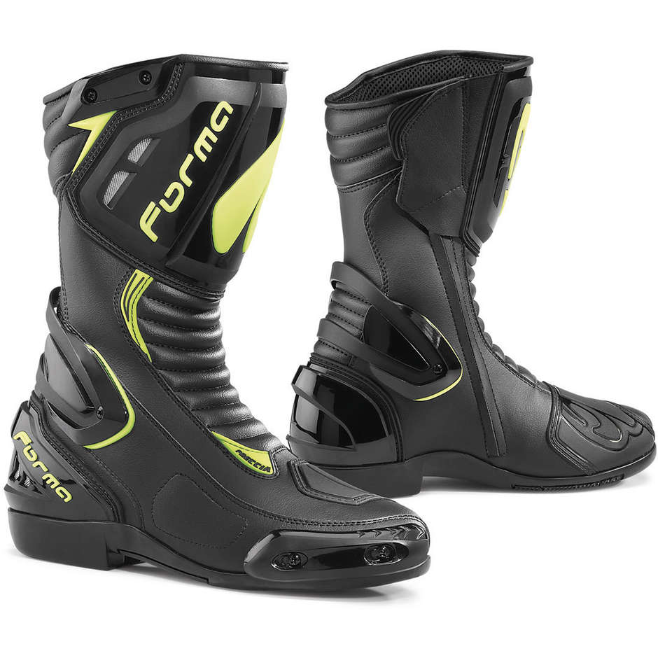 Stivali Moto Racing Forma FRECCIA Nero Giallo Fluo taglia 41