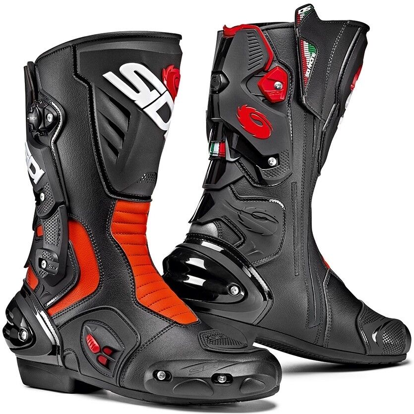 Stivali Moto Racing Sidi VERTIGO 2 Nero Rosso Fluo taglia 46