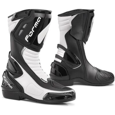 Stivali Moto Racing Forma Modello Freccia Nero Bianco taglia 46 Stivali Moto Racing Forma Modello Freccia Nero Bianco taglia 46