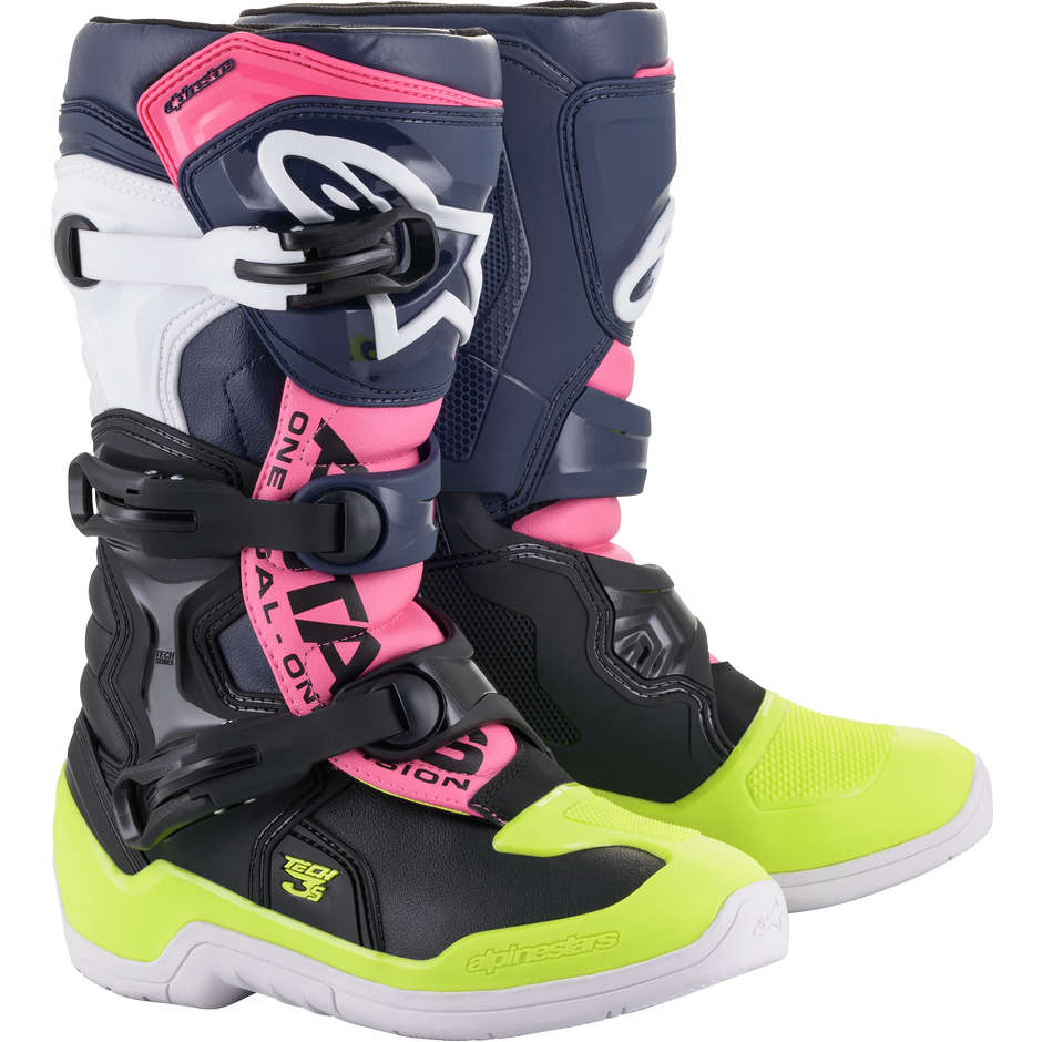 Alpinestars Stivali da bambino moto cross enduro alpinestars tech 3 s youth nero bianco rosa