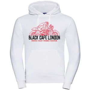 Felpa Black Cafè London 2.0 Con Cappuccio Stampata Bianco Ro taglia L