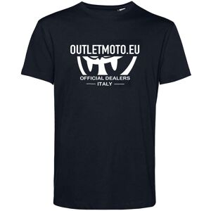 T-Shirt Berik Girocollo Outletmoto2 Stampata Nera Logo Bianc taglia L