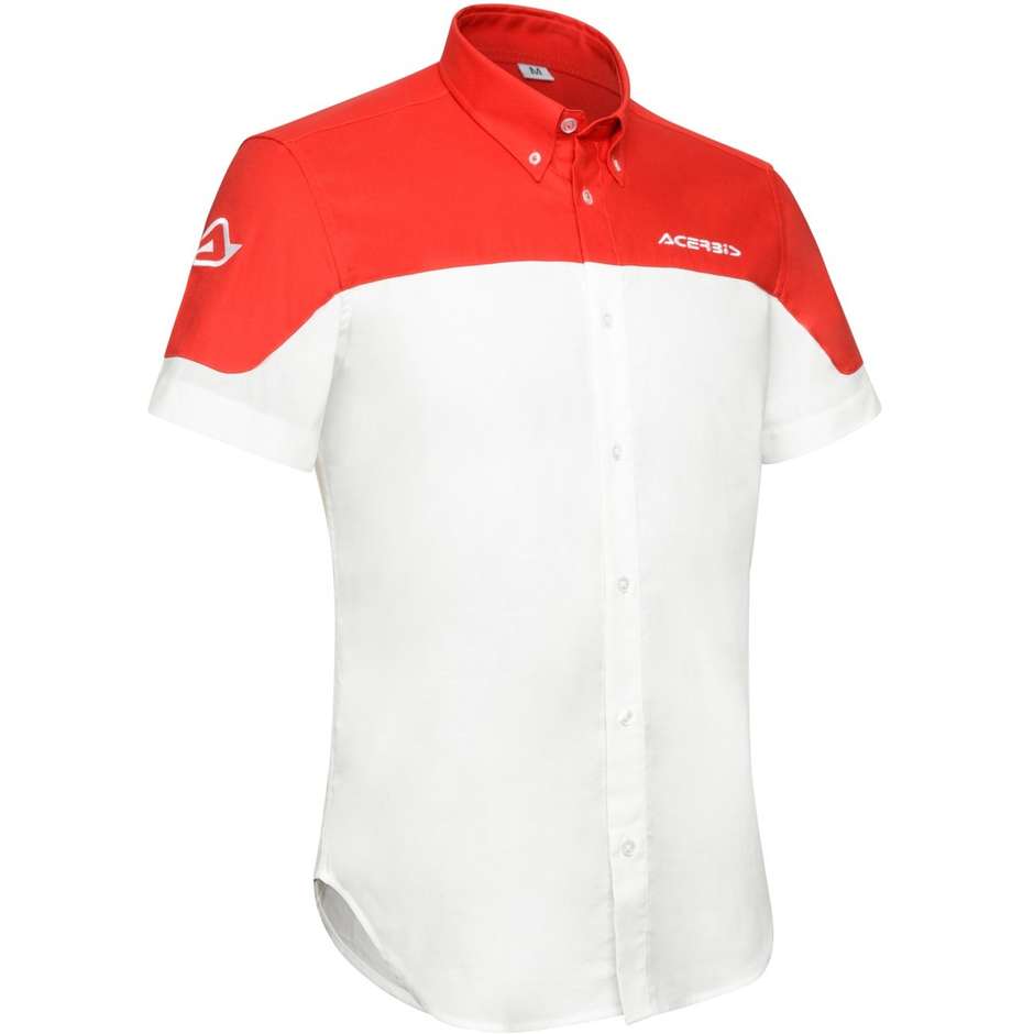 Camicia Casual Acerbis TEAM Bianco Rosso taglia 3XL