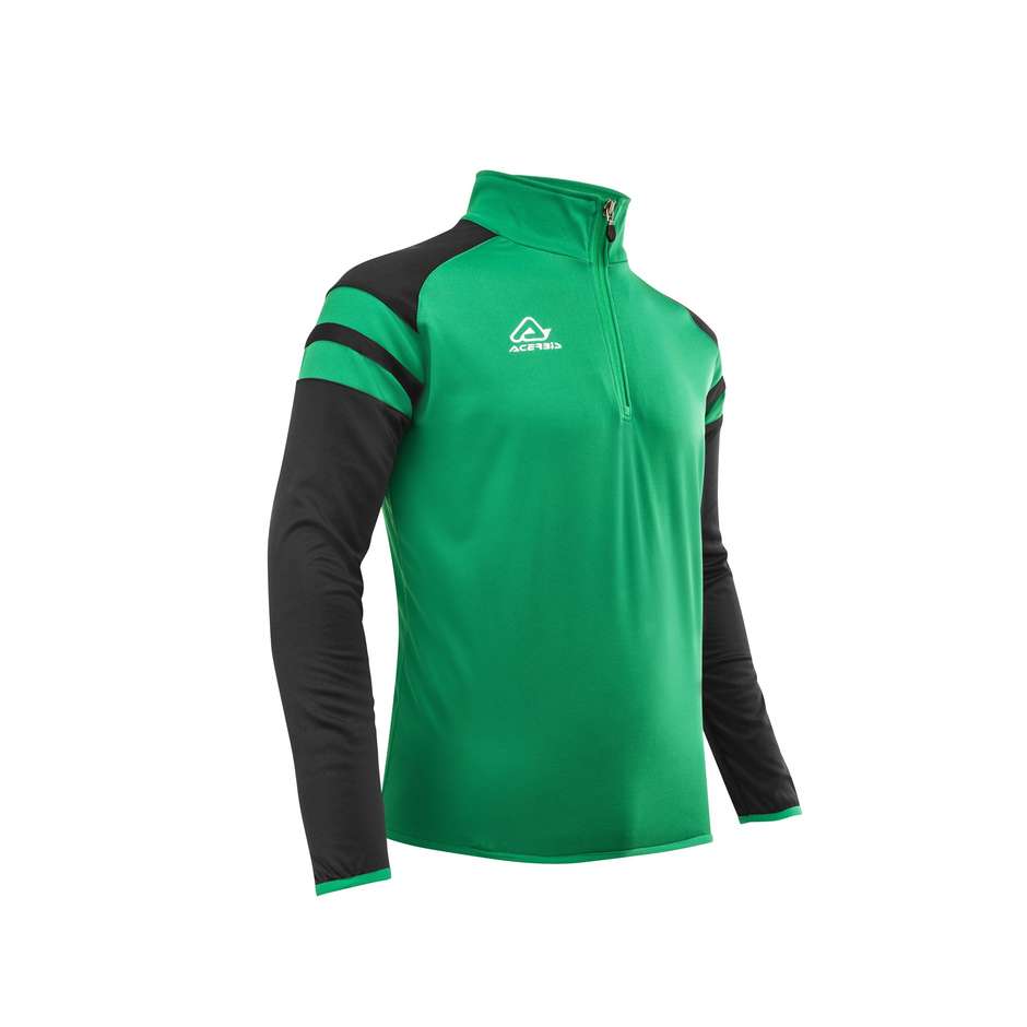 Felpa Mezza Zip Allenamento Acerbis KEMARI Verde Nero taglia 4XL