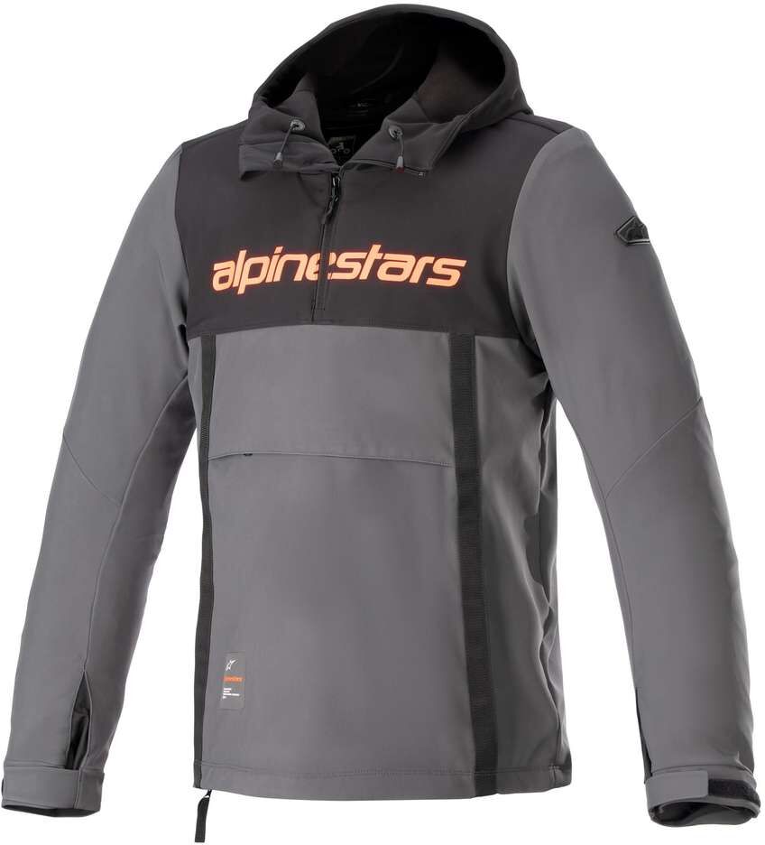 Felpa Moto Casual Alpinestars SHERPA HOODIE Fluo Rosso Grigi taglia 2X