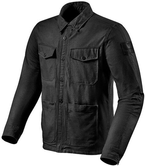 Giacca Moto In Tessuto Canvas Rev'it OVERSHIRT WORKER Nero taglia S