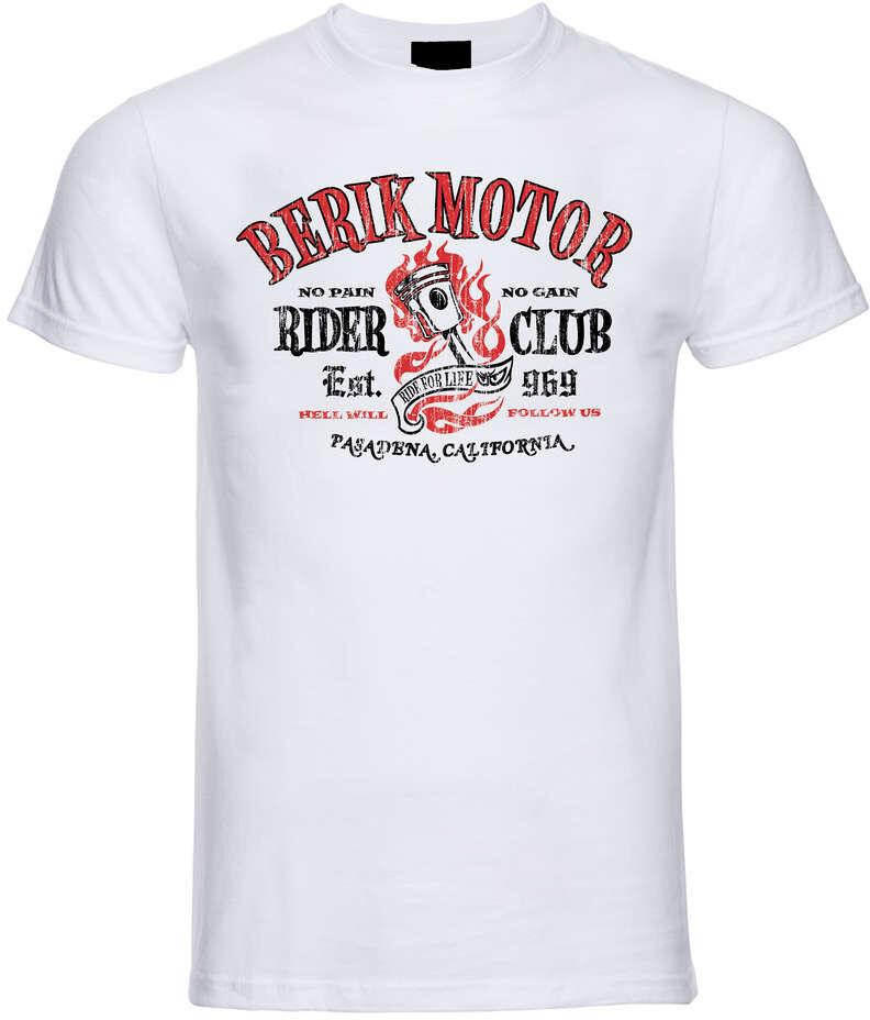 T-Shirt Berik 2.0 Bianca Berik Motor Girocollo Stampa Rossa taglia M