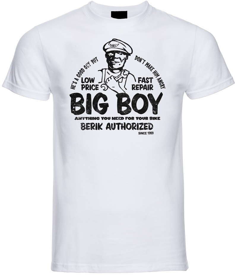 T-Shirt Berik 2.0 Bianca Big Boy Girocollo Stampa Nera taglia 2XL