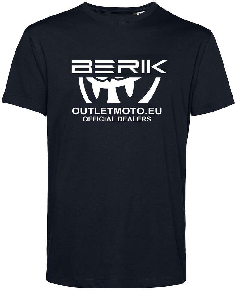 T-Shirt Berik Girocollo Outletmoto 2 Stampata Nera Logo Bian taglia XL