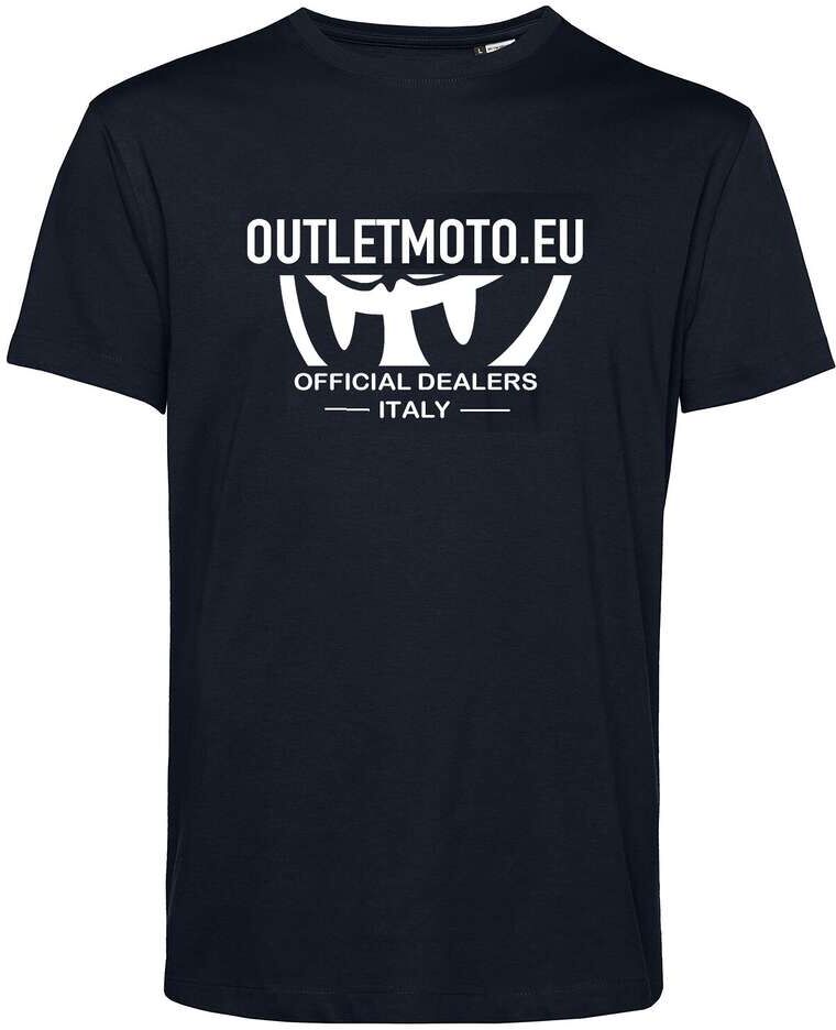 T-Shirt Berik Girocollo Outletmoto2 Stampata Nera Logo Bianc taglia M