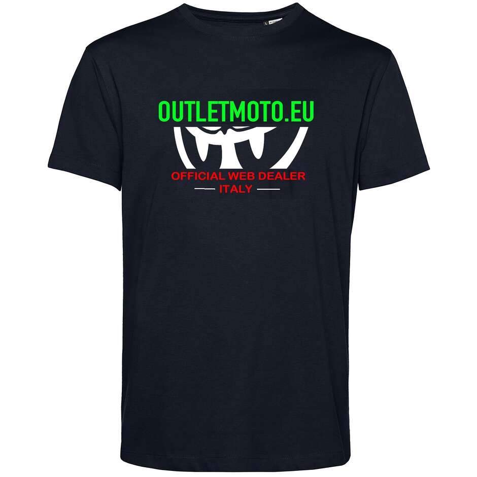 T-Shirt Berik Girocollo Outletmoto2 Stampata Nera Logo Trico taglia L