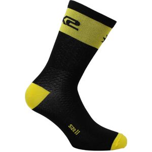 Calza Corta Sportiva Sixs SHORT LOGO Nero Giallo taglia 36-39