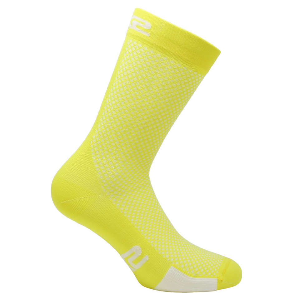 Calza Ciclismo Corta SIXS Leggera P200 Bianco Giallo tour taglia 44-47