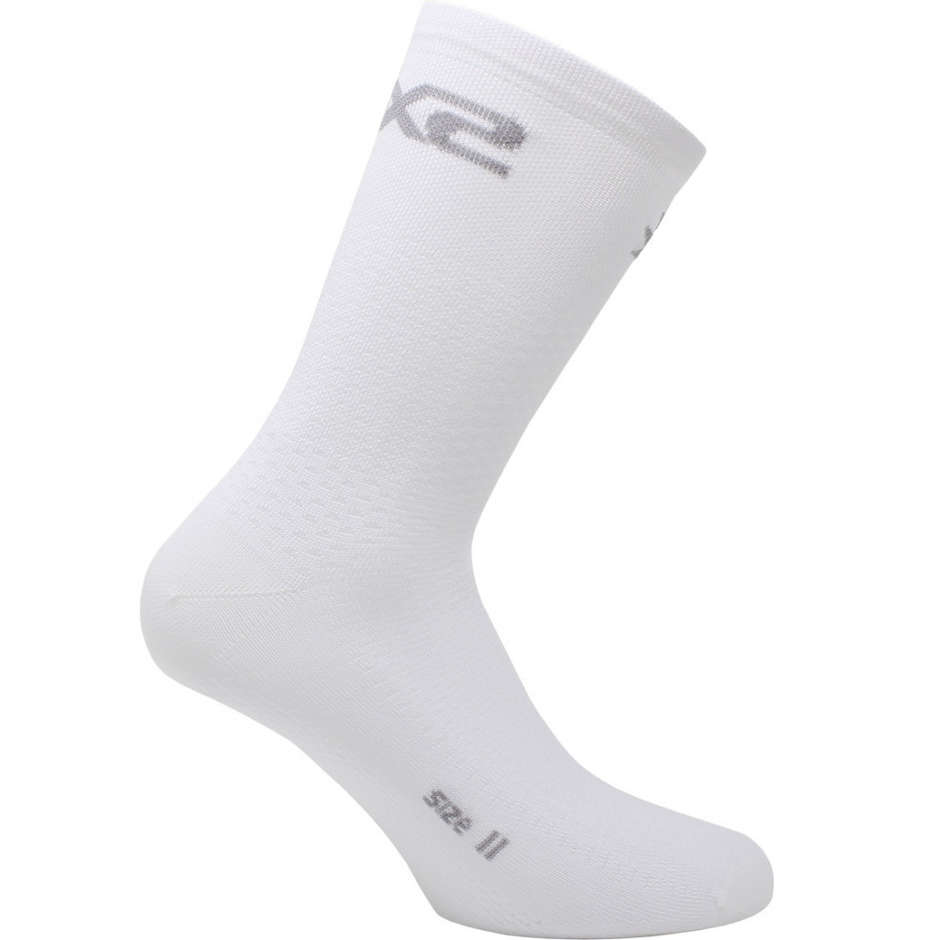 Calza Corta Sportiva Sixs SHORT LOGO Bianco taglia 36-39