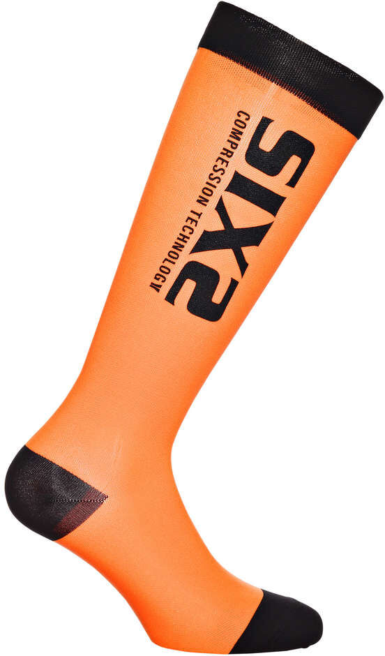 Calza Lunga a Compressione Tecnica Sixs Recovery Arancio ner taglia XS