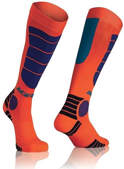 Calze Moto Tecniche Acerbis MX Impact Socks Arancio Blu taglia S/M