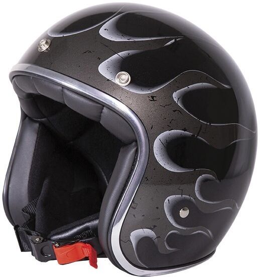 Stormer Casco moto jet custom stormer pearl flame nero Stormer Casco moto jet custom stormer pearl flame nero