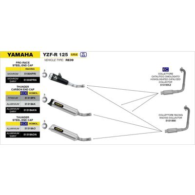 Arrow Collettore Racing Yamaha YZF-R 125 2019/2020 taglia unica Arrow Collettore Racing Yamaha YZF-R 125 2019/2020 taglia unica