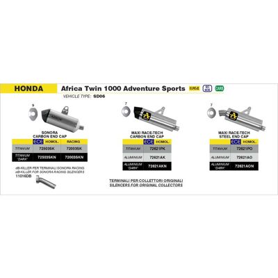 Arrow Collettori Racing Honda Africa Twin 1000 AdvSport 2018/2019 taglia uni Arrow Collettori Racing Honda Africa Twin 1000 AdvSport 2018/2019 taglia uni