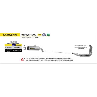 Arrow Collettori Racing Kawasaki VERSYS 1000 2021/2024 taglia unica Arrow Collettori Racing Kawasaki VERSYS 1000 2021/2024 taglia unica