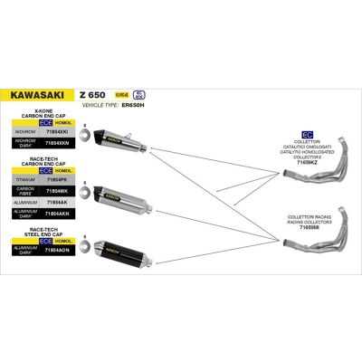 Arrow Collettori Racing Kawasaki Z 650 2017/2019 taglia unica Arrow Collettori Racing Kawasaki Z 650 2017/2019 taglia unica