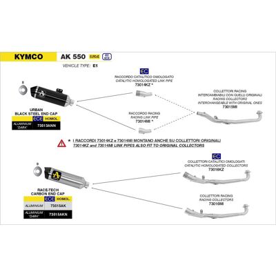 Arrow Collettori Racing Kymco AK 550 2017/2020 taglia unica Arrow Collettori Racing Kymco AK 550 2017/2020 taglia unica