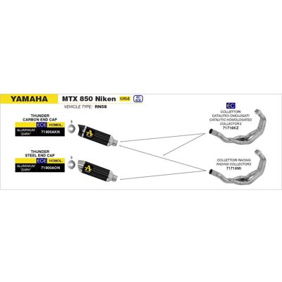 Arrow Collettori Racing Yamaha MTX 850 Niken 2018/2020 taglia unica Arrow Collettori Racing Yamaha MTX 850 Niken 2018/2020 taglia unica