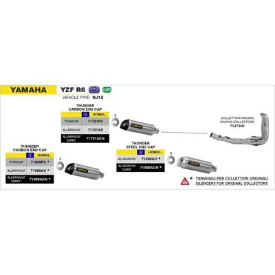 Arrow Collettori Racing Yamaha YZF R6 2012/2016 taglia unica Arrow Collettori Racing Yamaha YZF R6 2012/2016 taglia unica