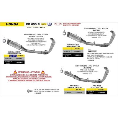 Arrow DB-Killer per terminale Indy Race EVO 32mm Honda CB 650 R 20 taglia un Arrow DB-Killer per terminale Indy Race EVO 32mm Honda CB 650 R 20 taglia un
