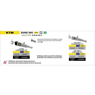 Arrow DB-Killer per terminale X-Kone KTM DUKE 990 2024/2025 taglia unica Arrow DB-Killer per terminale X-Kone KTM DUKE 990 2024/2025 taglia unica