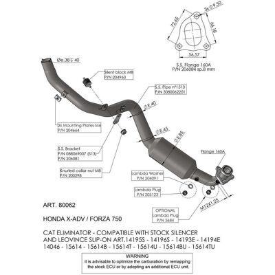Kit Collettori Leovince 80062 Specifico Per HONDA X-ADV (17- taglia un Kit Collettori Leovince 80062 Specifico Per HONDA X-ADV (17- taglia un
