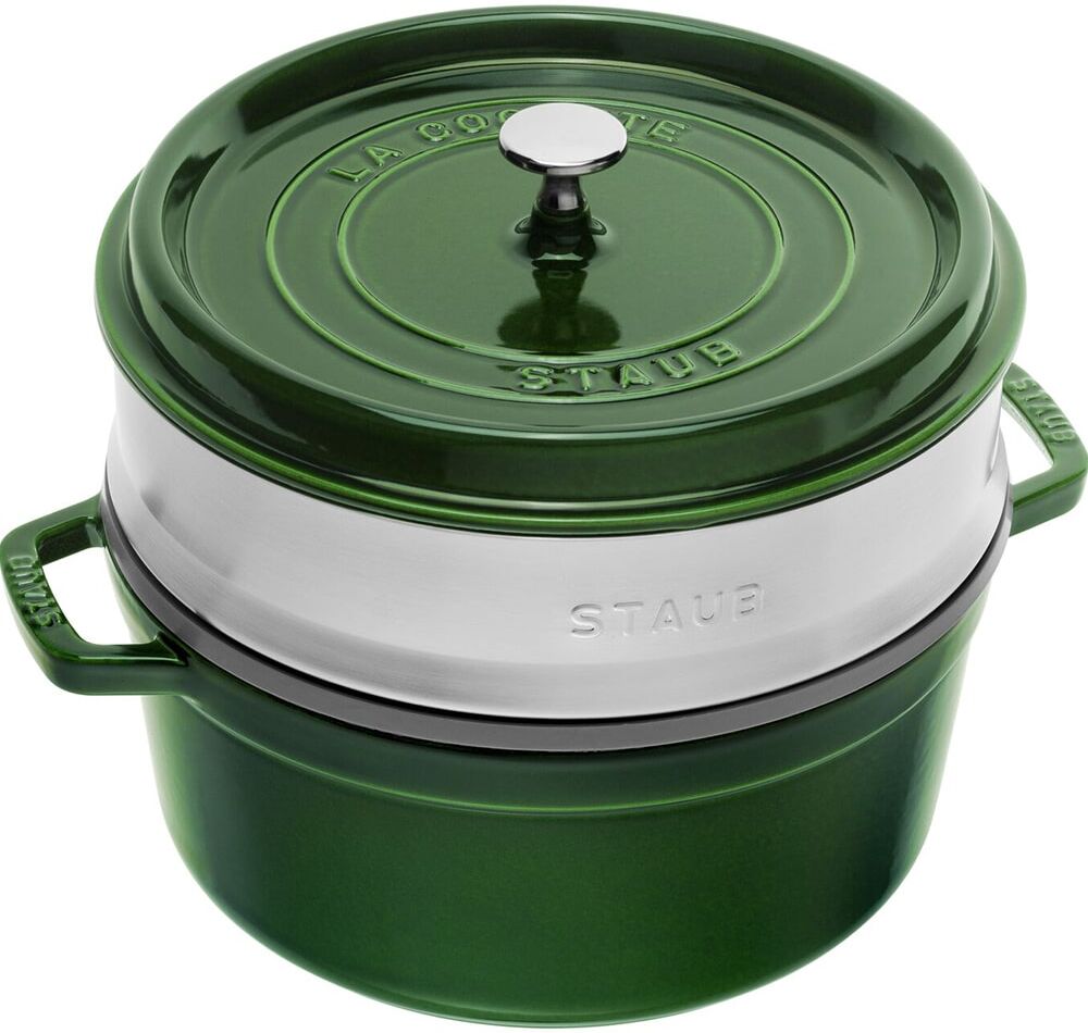 Staub Cocotte Con Cestello Verde 26 Cm Staub Cocotte Con Cestello Verde 26 Cm