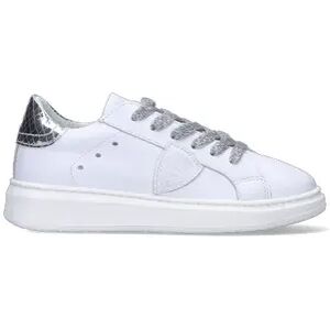 PHILIPPE MODEL Sneaker bimba bianca/argento in pelle BIANCO 31