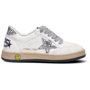 GOLDEN GOOSE BALL STAR NEW Sneaker bimba bianca/argento in pelle BIANCO 33