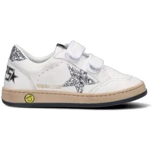 GOLDEN GOOSE BALL STAR STRAP Sneaker bimba bianca/argento in pelle BIANCO 34