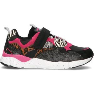 GRUNLAND Sneaker ragazza nera/fucsia in pelle NERO 36