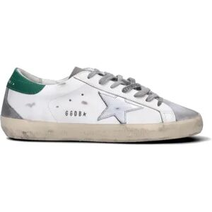 GOLDEN GOOSE SUPERSTAR Sneaker uomo bianca/verde/grigia in pelle BIANCO 41